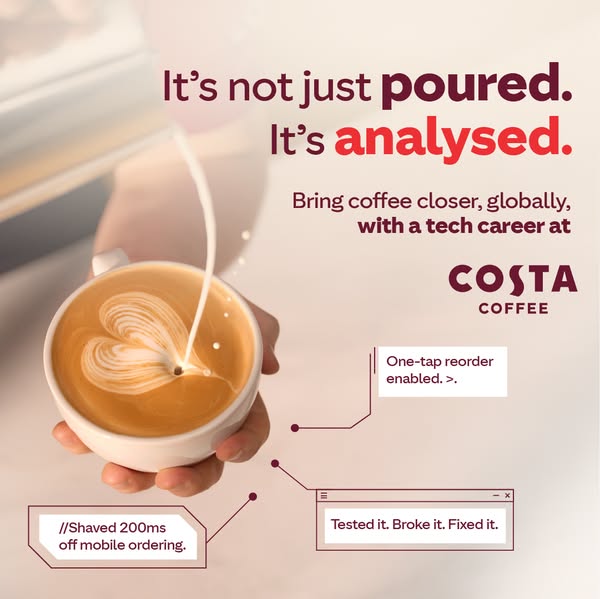 Costa Coffee Meta ad example started 2026-07-14: Lead what's next at Costa.