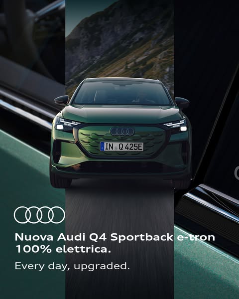 Audi Italia Meta ad example started 2026-06-30: Audi Q4 Sportback e-tron, Audi Q4 Sportback e-tron, Audi Q4 Sportback e-tron