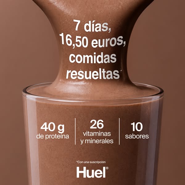 Huel Meta ad example started 2026-07-31: Comidas r&aacute;pidas y equilibradas para vidas ajetreadas, Comidas r&aacute;pidas y equilibradas para vidas ajetreadas