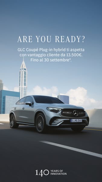 Mercedes-Benz Italia Meta ad przykład rozpoczęty 2026-09-07: GLC Coup&eacute; Plug-in hybrid, GLC Coup&eacute; Plug-in hybrid, GLC Coup&eacute; Plug-in hybrid