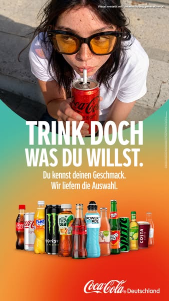 Coca-Cola Meta ad exemple commenc&eacute; 2026-08-05: Klare Angaben auf einen Blick., Klare Angaben auf einen Blick., Klare Angaben auf einen Blick.