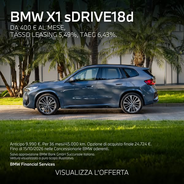 BMW Italia Meta ad przykład rozpoczęty 2026-09-21: BMW X1 sDRIVE18d, BMW X1 sDRIVE18d