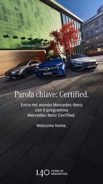 Mercedes-Benz Italia Meta ad Beispiel gestartet 2026-09-21: Mercedes-Benz Certified, Mercedes-Benz Certified, Mercedes-Benz Certified