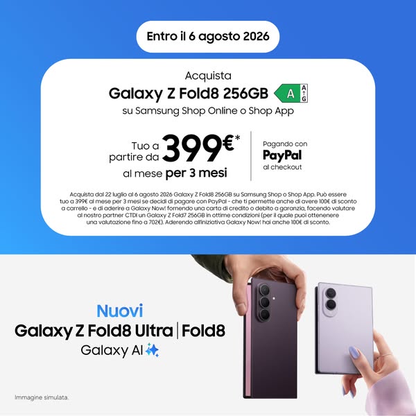 Samsung Meta ad example started 2026-07-22: Acquista Galaxy Z Fold8, Acquista Galaxy Z Fold8