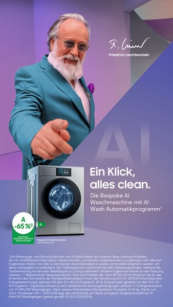 Samsung Meta ad przykład rozpoczęty 2026-08-05: Die Bespoke AI Waschmaschine​, Die Bespoke AI Waschmaschine​