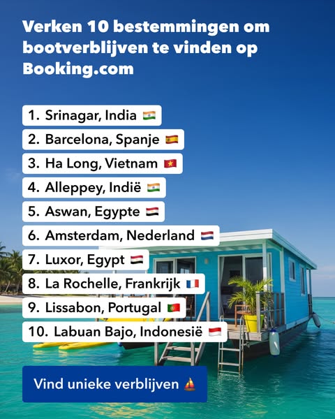 Booking.com Meta ad Beispiel gestartet 2026-09-11: Je droomverblijf wacht op je 🔎, Je droomverblijf wacht op je 🔎, Je droomverblijf wacht op je 🔎, Je droomverblijf wacht op je 🔎