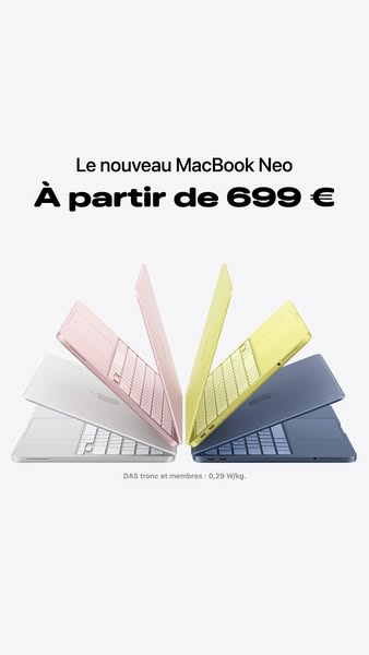 Apple Meta ad ejemplo iniciado 2026-03-28: Acheter un MacBook Neo