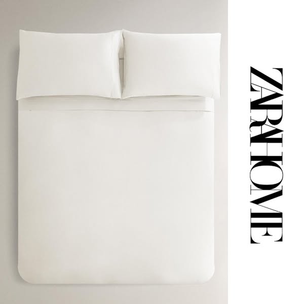 Zara Home Meta ad Beispiel gestartet 2026-04-02: Copripiumino satin (300 fili), Lenzuolo con angoli satin | 40 cm altezza (500 fili), Coprirete in lino lavato, Copriguanciale imbottito, Lenzuolo sopra cotone percalle (200 fili), Copripiumino satin (300 fili)