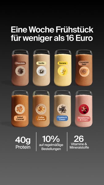 Huel Meta ad example started 2026-06-17: 💪 Protein ohne Aufwand, 💪 Protein ohne Aufwand