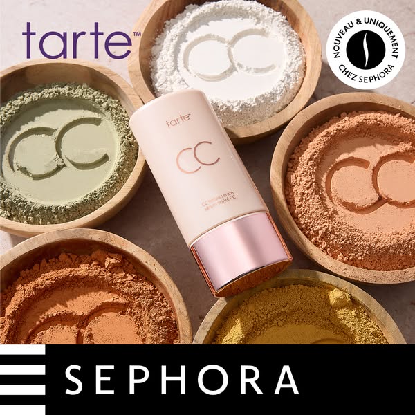 SEPHORA Meta ad example started 2026-06-29: Tarte CC Tinted Serum​, Tarte CC Tinted Serum​, Tarte CC Tinted Serum​, Tarte CC Tinted Serum​, Tarte CC Tinted Serum​