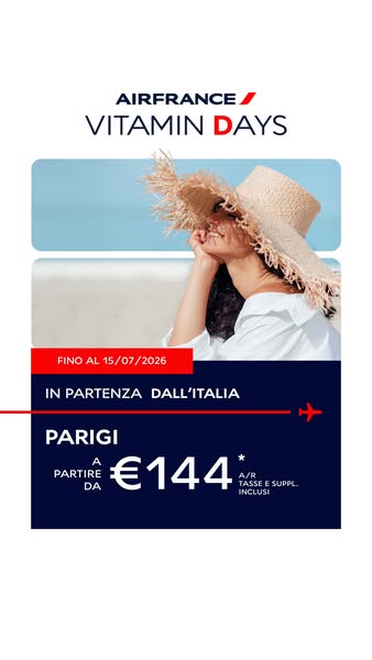 Air France Meta ad example started 2026-07-04: ✈Nessun costo di vendita, ✈Nessun costo di vendita