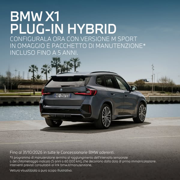 BMW Italia Meta ad przykład rozpoczęty 2026-09-16: Configura BMW PLUG-IN HYBRID, Configura BMW PLUG-IN HYBRID
