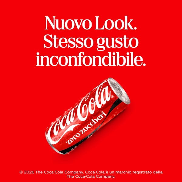 Coca-Cola Meta ad exemple commenc&eacute; 2026-07-13: Nuovo Look., Nuovo Look., Nuovo Look.