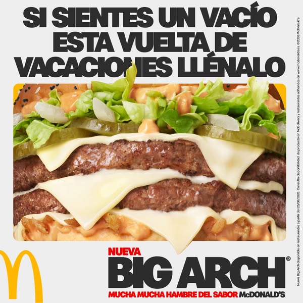 McDonald's Meta ad example started 2026-08-26: Big Arch, Big Arch