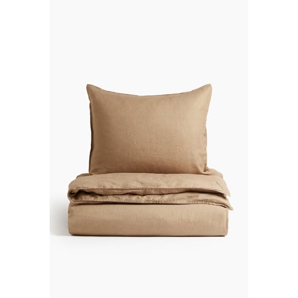 H&M HOME Meta ad example started 2026-06-19: Parure de couette lit simple en lin, Drap-housse en coton, Drap-housse en coton, Drap-housse en coton, Drap-housse en coton, Drap-housse en coton