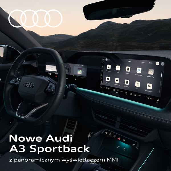 Audi Polska Meta ad przykład rozpoczęty 2026-09-15: Nowe Audi A3 Sportback, Nowe Audi A3 Sportback, Nowe Audi A3 Sportback, Nowe Audi A3 Sportback