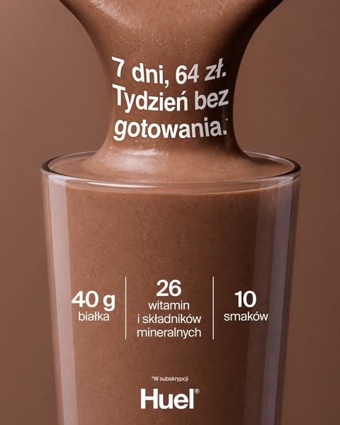 Huel Meta ad ejemplo iniciado 2026-07-31: Posiłek, kt&oacute;rego nie trzeba kontrolować, Posiłek, kt&oacute;rego nie trzeba kontrolować, Posiłek, kt&oacute;rego nie trzeba kontrolować, Posiłek, kt&oacute;rego nie trzeba kontrolować