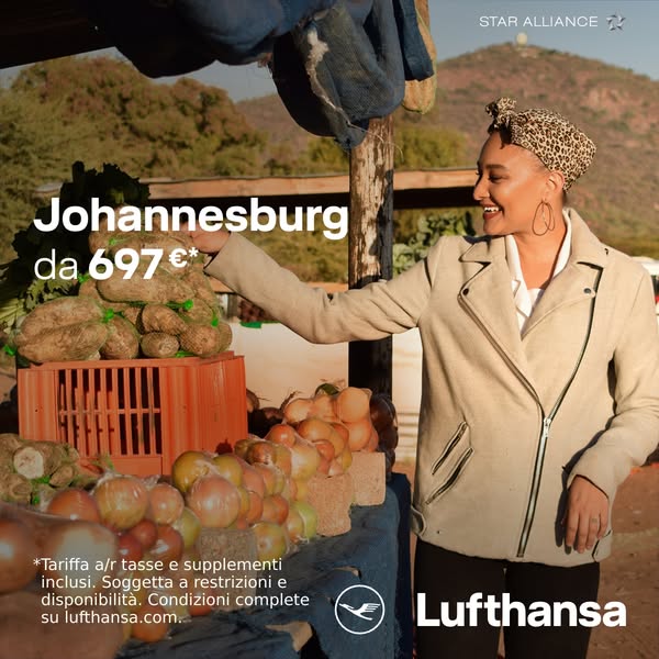 Lufthansa Meta ad example started 2026-07-01: Yes a Copenaghen, Yes a Johannesburg, Yes a Berlino, Yes a Dublino, Yes a Sofia, Yes a Madrid
