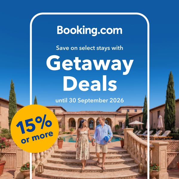 Booking.com Meta ad example started 2026-07-31: Limited-time travel deals ⏳, Limited-time travel deals ⏳, Limited-time travel deals ⏳