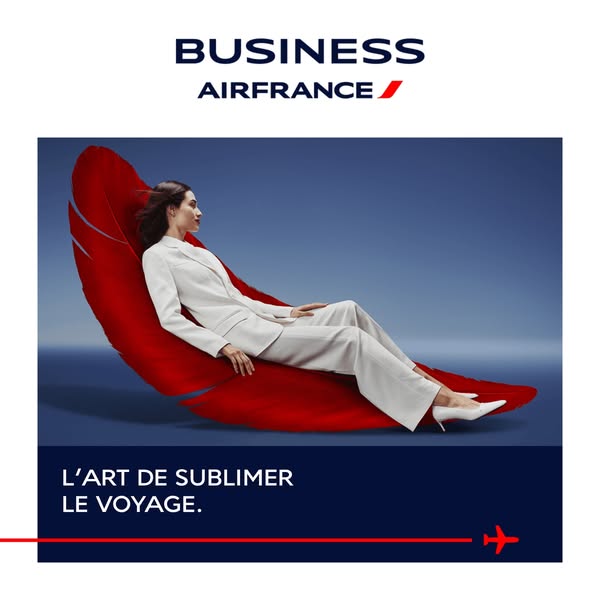Air France Meta ad example started 2026-07-03: L'expérience Business, Voyagez dans un cocon, Un repos absolu, Découvrez Abidjan, L'expérience Business, Voyagez dans un cocon, Un repos absolu, Découvrez Abidjan