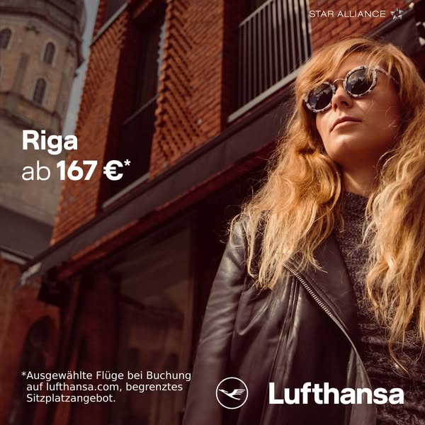 Lufthansa Meta ad example started 2026-07-01: Yes Zu Skopje, Yes Zu Riga, Yes Zu Seoul, Yes Zu Marseille, Yes Zu Reykjavík, Yes Zu Austin