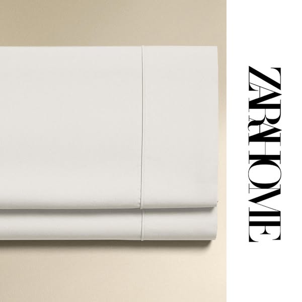 Zara Home Meta ad example started 2026-05-07: Oberlaken Baumwollperkal (Fadendichte 300), Oberlaken Baumwollperkal (Fadendichte 300), Spannbettlaken Satin | 40 Cm Höhe (Fadendichte 500), Mikrofaser-Kopfkissen Für Kinder, Kopfkissenfüllung Mit 3 Kammern, Oberlaken Aus Baumwollperkal (200 Fadendichte)