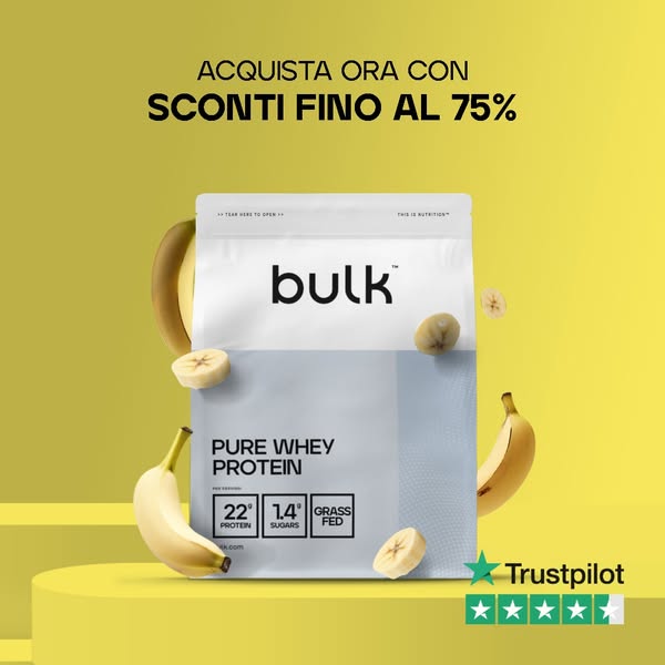 bulk Meta ad example started 2024-11-05: Pure Whey Protein™, 22 g di proteine, Nutri i tuoi allenamenti, Cosa dicono i nostri clienti, Pure Whey Protein™, 22 g di proteine, Nutri i tuoi allenamenti, Cosa dicono i nostri clienti, Pure Whey Protein™, 22 g di proteine, Nutri i tuoi allenamenti, Cosa dicono i nostri clienti