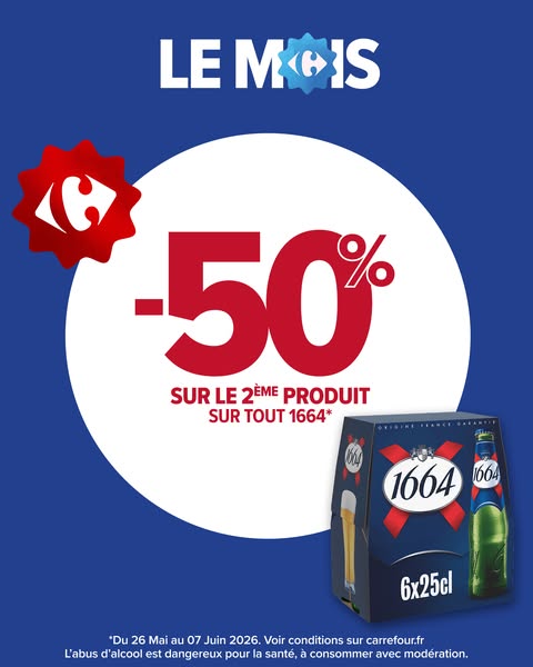 Carrefour Meta ad example started 2026-05-27: Profitez de nos promos pour vous équiper !, Profitez de nos promos pour vous équiper !, Profitez de nos promos pour vous équiper !, Profitez de nos promos pour vous équiper !