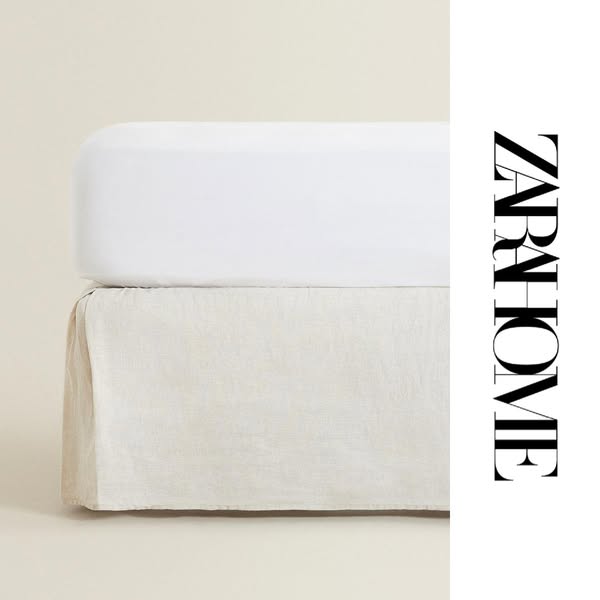 Zara Home Meta ad example started 2026-04-02: Copripiumino satin (300 fili), Lenzuolo con angoli satin | 40 cm altezza (500 fili), Coprirete in lino lavato, Copriguanciale imbottito, Lenzuolo sopra cotone percalle (200 fili), Copripiumino satin (300 fili)