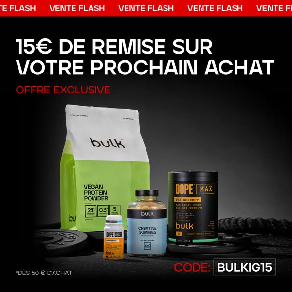 bulk Meta ad example started 2026-03-25: Code: BULKIG15, Code: BULKIG15, Code: BULKIG15, Code: BULKIG15